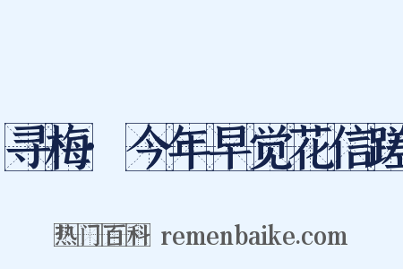 寻梅·今年早觉花信蹉是什么意思的图片